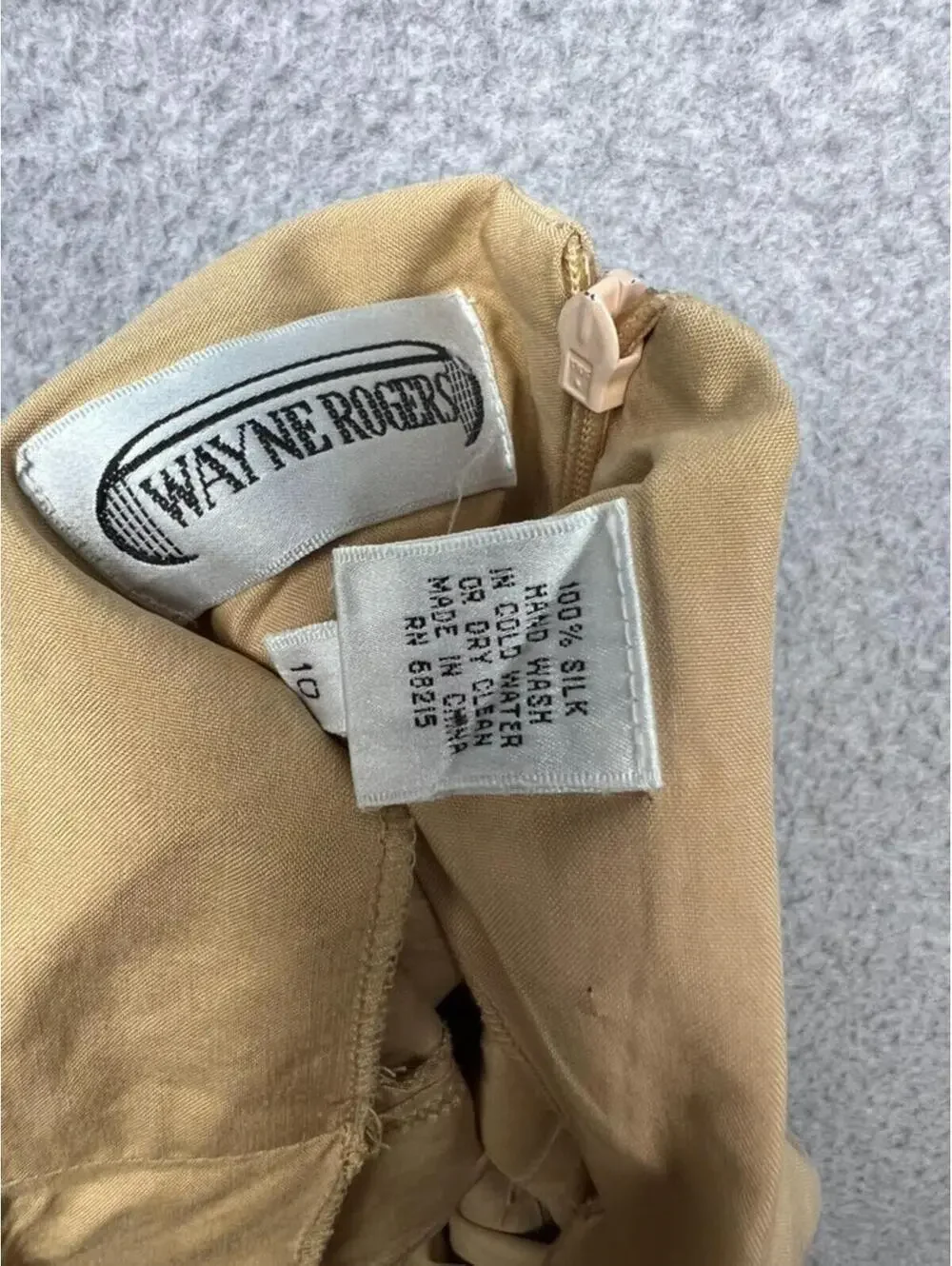 Wayne Rogers 100% Silk Maxi Skirt Tan Button Front Old Money Quiet Luxury 10 EUC